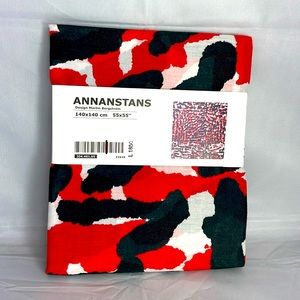 IKEA ANNANSTANS Artisan Scarf 55"x55" Red Cotton Limited Edition